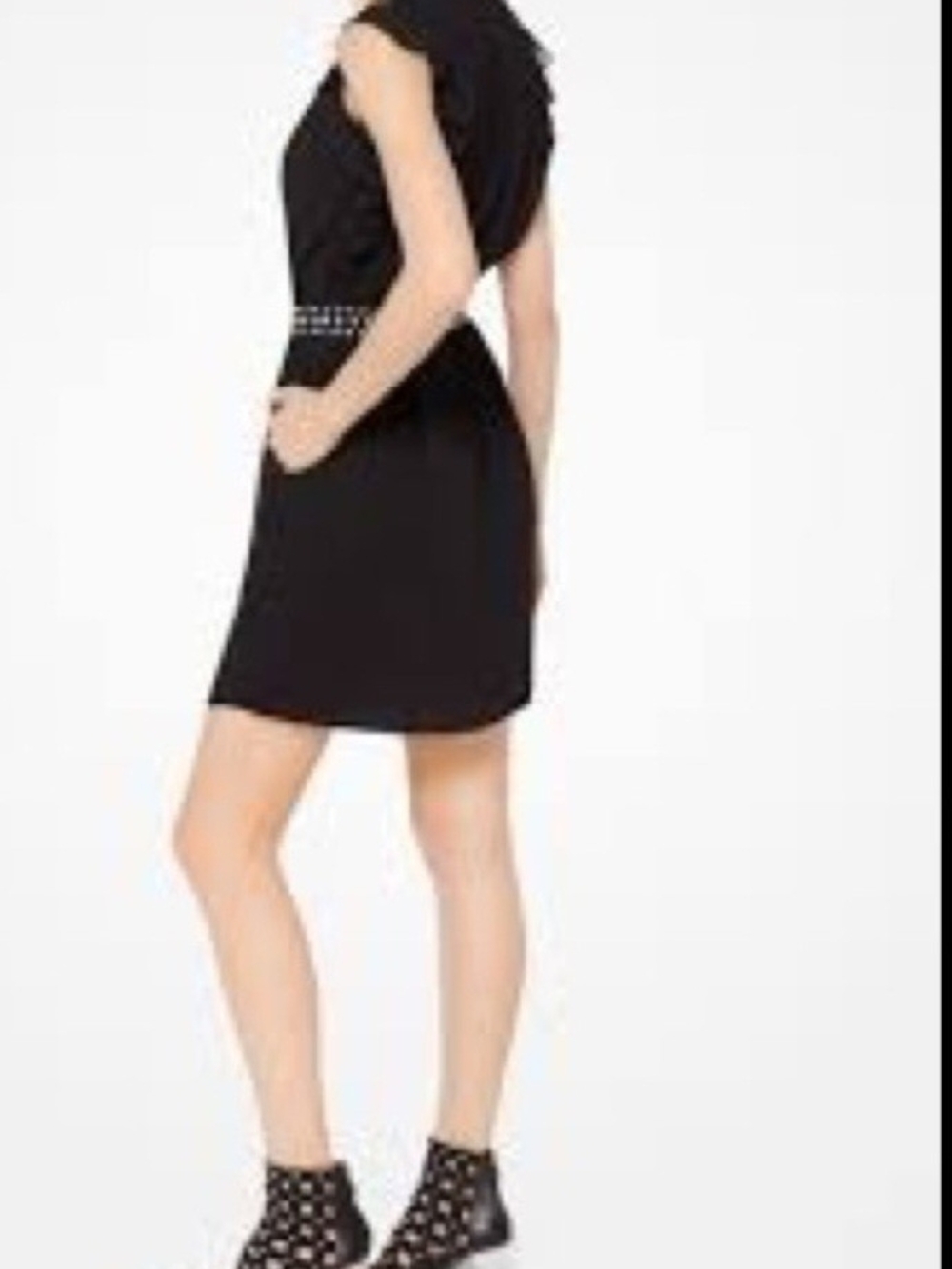 Michael Kors Black Sleeveless Dress with Studded Waist. Size XXS. Fits Larger.